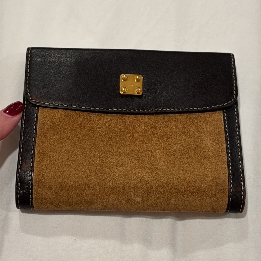 Loewe Bifold Wallet Anagram Suede Leather Brown - Picture 6 of 10